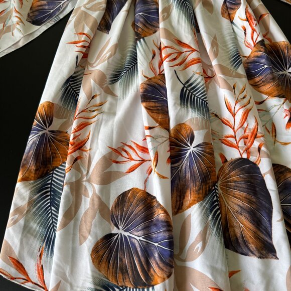 SHEIN Curve 0XL Tropical Print Long Sleeve Dress - Picture 2 of 5